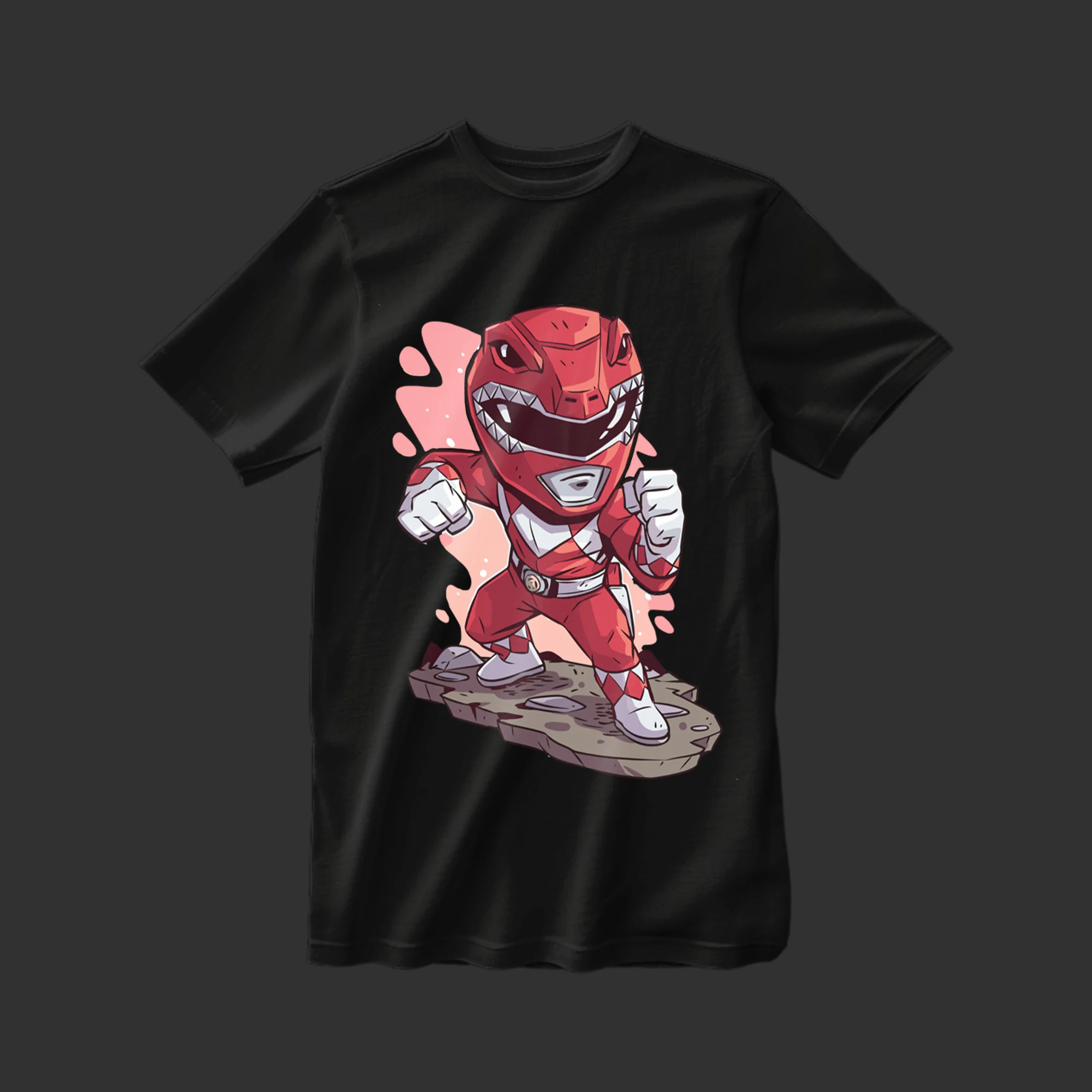 Power Rangers Rouge Cartoon T-shirt