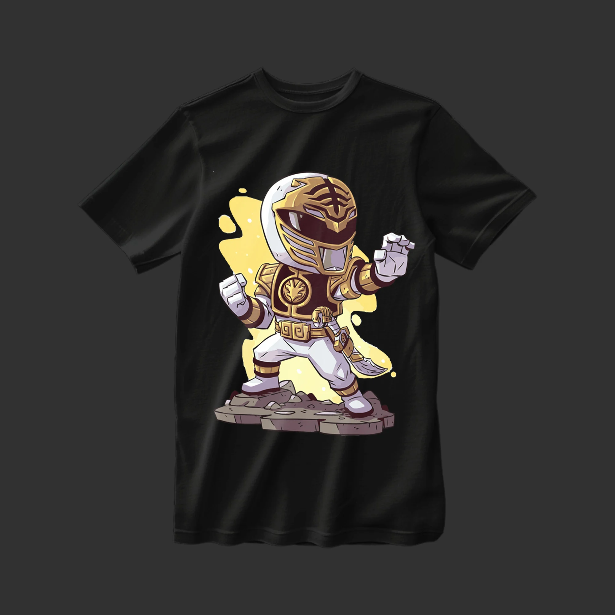 Power Rangers Jaune Cartoon T-shirt