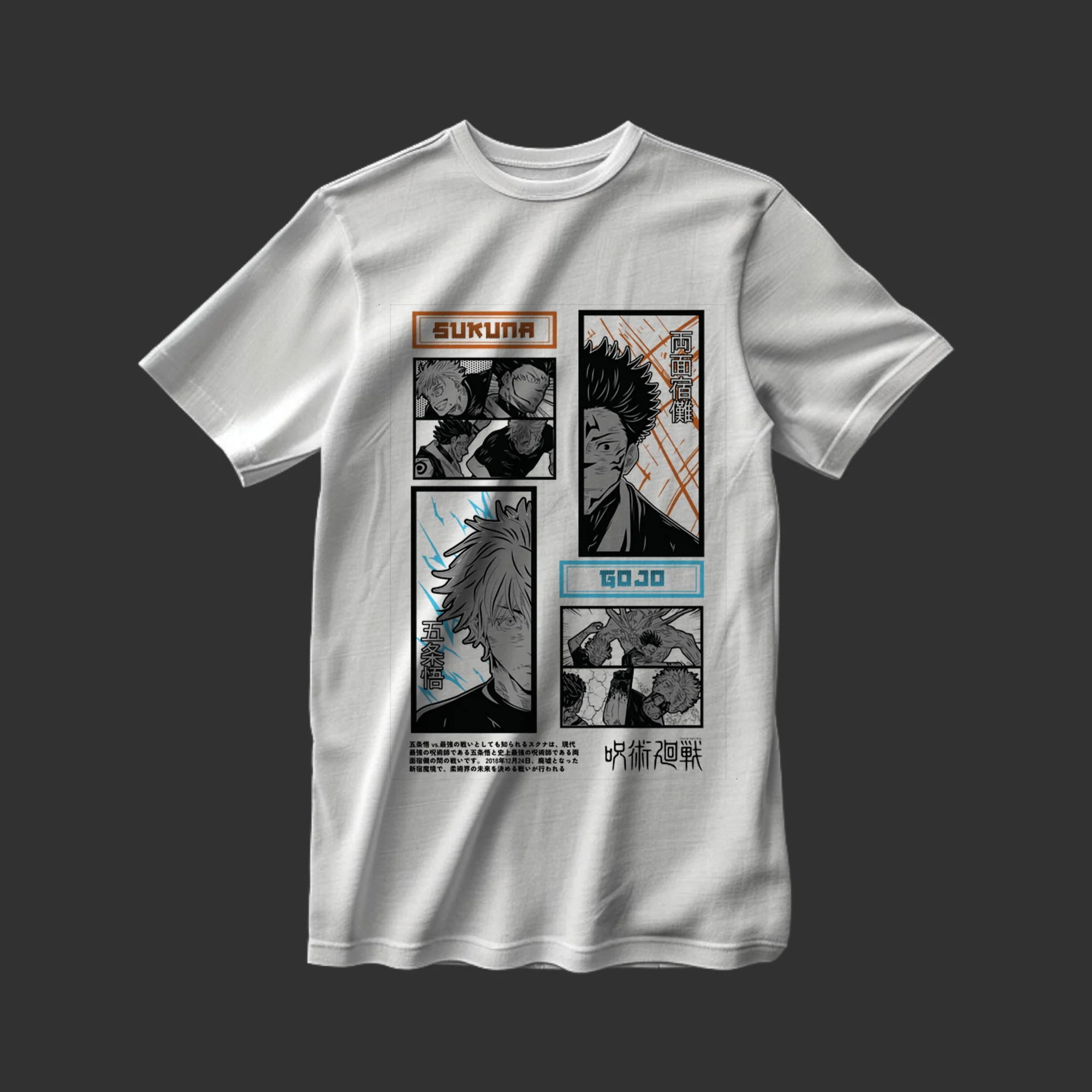gojo vs sukuna black FRONT WHITE